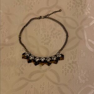 Elegant Tortoiseshell and Crystal Necklace